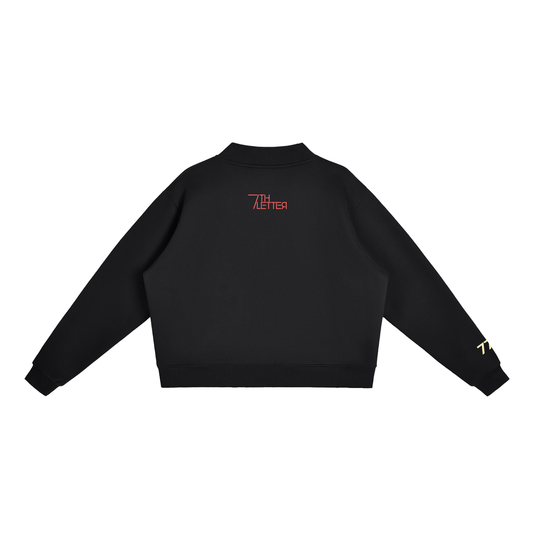 "DIVINE MUSE" MOCK-NECK CREW SWEATSHIRT (BLACK)