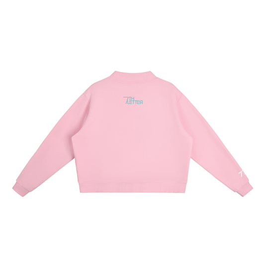 "DIVINE MUSE" MOCK-NECK CREW SWEATSHIRT (PINK)