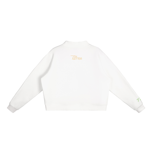 "DIVINE MUSE" MOCK-NECK CREW SWEATSHIRT (WHITE)